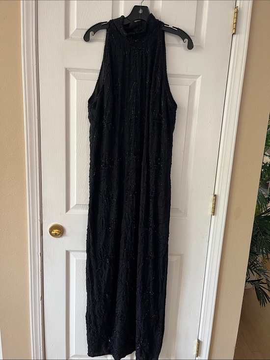 Jmd New York Dresses & Skirts - Elegant Black Maxi Dress with Beaded Detail